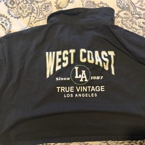 MISSGUIDED West Coast LA Black Vintage Sweatshirt